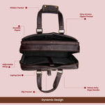 Laptop Bag for Men - Genuine Leather Messenger Bag for Office - Fits up to 16 Inch Laptop -Brown Shoulder Bag with Multiple Compartments - Executive Leather Bag for Work and Travel