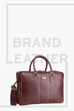 BRAND LEATHER Laptop Bag for Men - Genuine Leather Office Bag with Multiple Compartments Fits 14/15.6/16 Inch Laptop Bag - Messenger and Shoulder Bag for Travel - Water Resistant