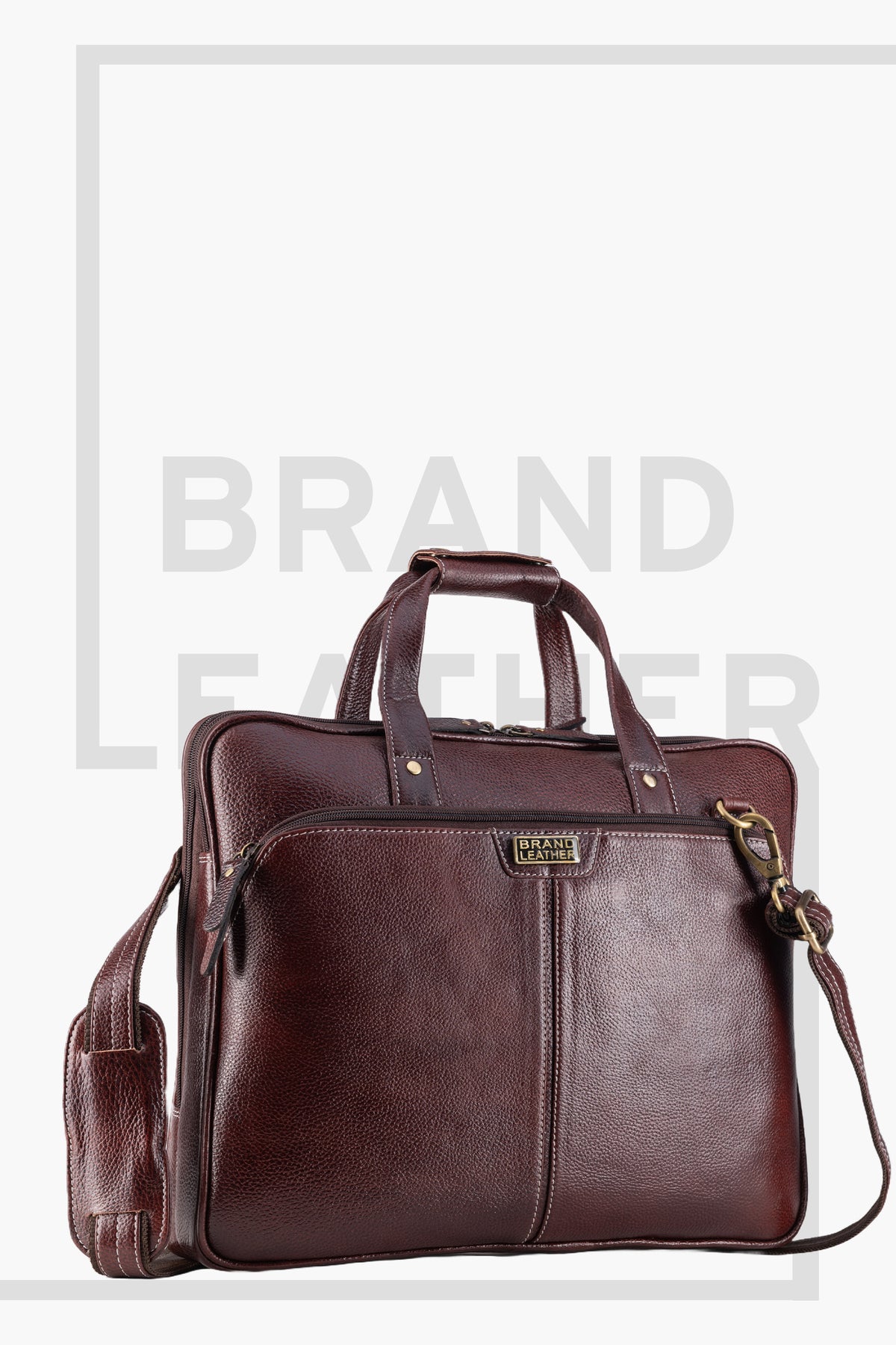 BRAND LEATHER Laptop Bag for Men - Genuine Leather Office Bag with Multiple Compartments Fits 14/15.6/16 Inch Laptop Bag - Messenger and Shoulder Bag for Travel - Water Resistant