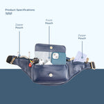 BRAND LEATHER Genuine Leather Stylish Waist Bag Elegant Style Travel Pouch Passport Holder with Adjustable