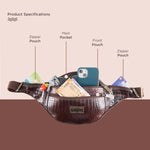 BRAND LEATHER Genuine Leather Stylish Waist Bag Elegant Style Travel Pouch Passport Holder with Adjustable Strap Unisex