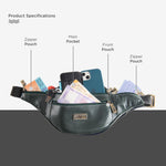 BRAND LEATHER Genuine Leather Stylish Waist Bag Elegant Style Travel Pouch Passport Holder with Adjustable Strap Unisex