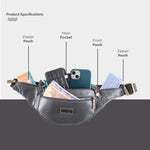 BRAND LEATHER Genuine Leather Stylish Waist Bag Elegant Style Travel Pouch Passport Holder with Adjustable Strap Unisex