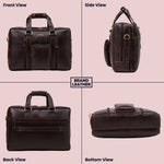 Laptop Bag for Men - Genuine Leather Messenger Bag for Office - Fits up to 16 Inch Laptop -Brown Shoulder Bag with Multiple Compartments - Executive Leather Bag for Work and Travel