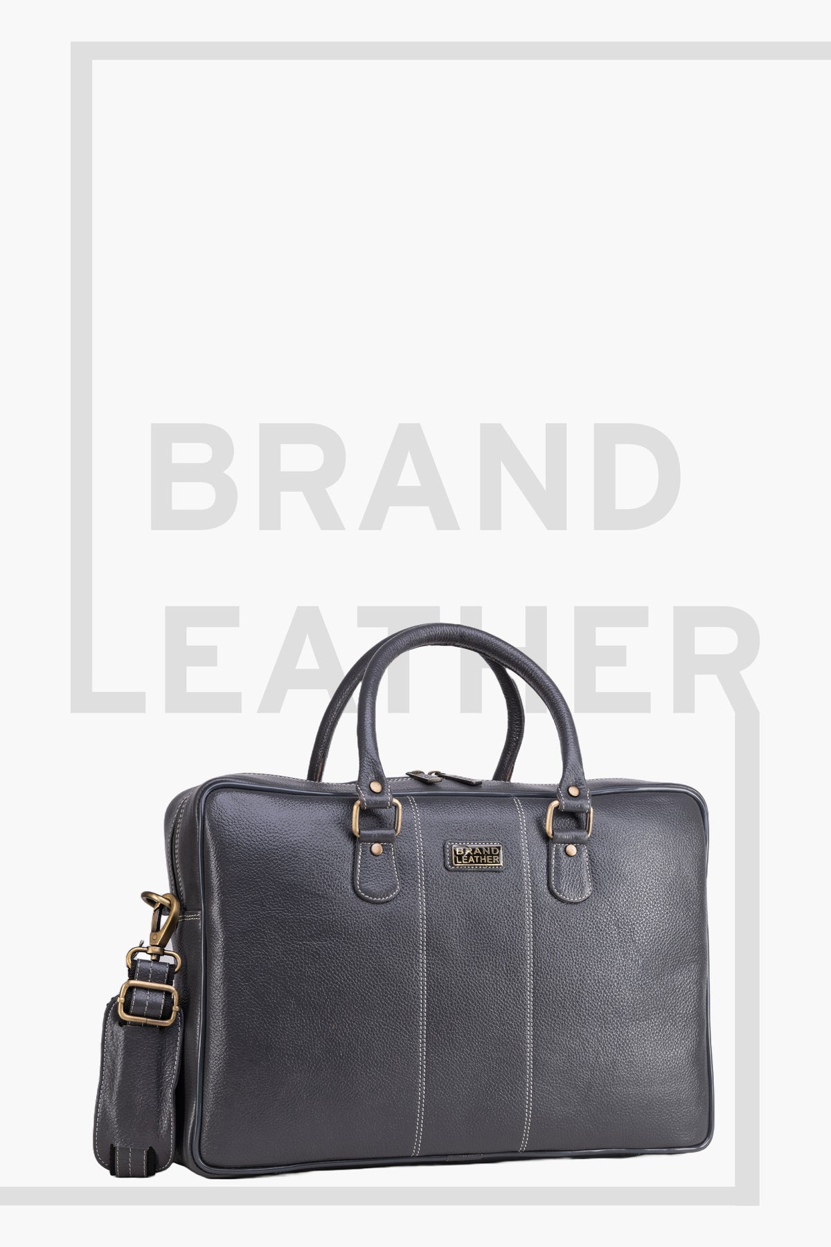 BRAND LEATHER Laptop Bag for Men - Genuine Leather Office Bag with Multiple Compartments Fits 14/15.6/16 Inch Laptop Bag - Messenger and Shoulder Bag for Travel - Water Resistant