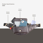 BRAND LEATHER Genuine Leather Stylish Waist Bag Elegant Style Travel Pouch Passport Holder with Adjustable