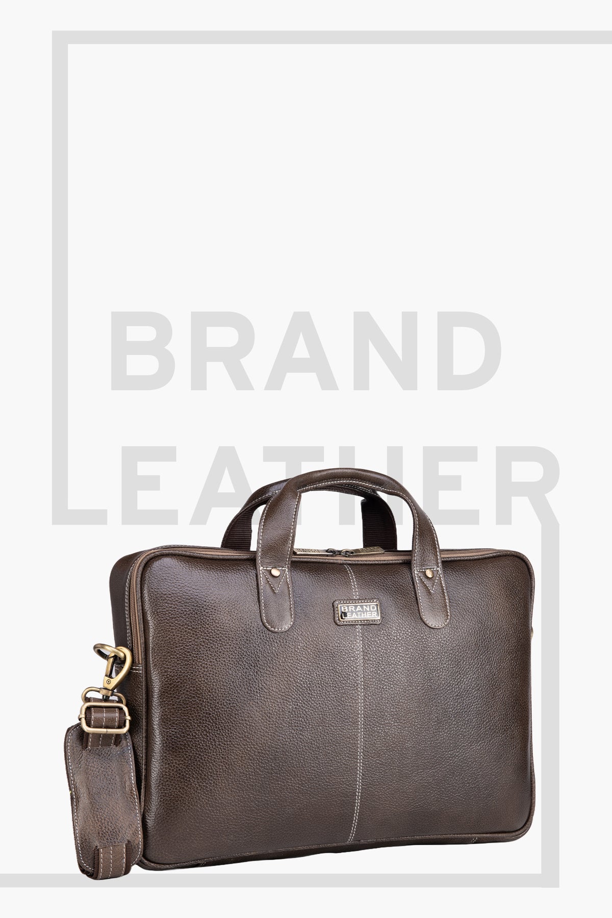 BRAND LEATHER Laptop Bag for Men - Genuine Leather Office Bag with Multiple Compartments Fits 14/15.6/16 Inch Laptop Bag - Messenger and Shoulder Bag for Travel - Water Resistant