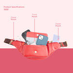 BRAND LEATHER Genuine Leather Stylish Waist Bag Elegant Style Travel Pouch Passport Holder with Adjustable