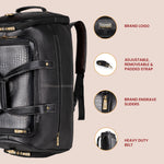 BRAND LEATHER Genuine Leather High Capacity Travel Backpack Cum Duffel Bag