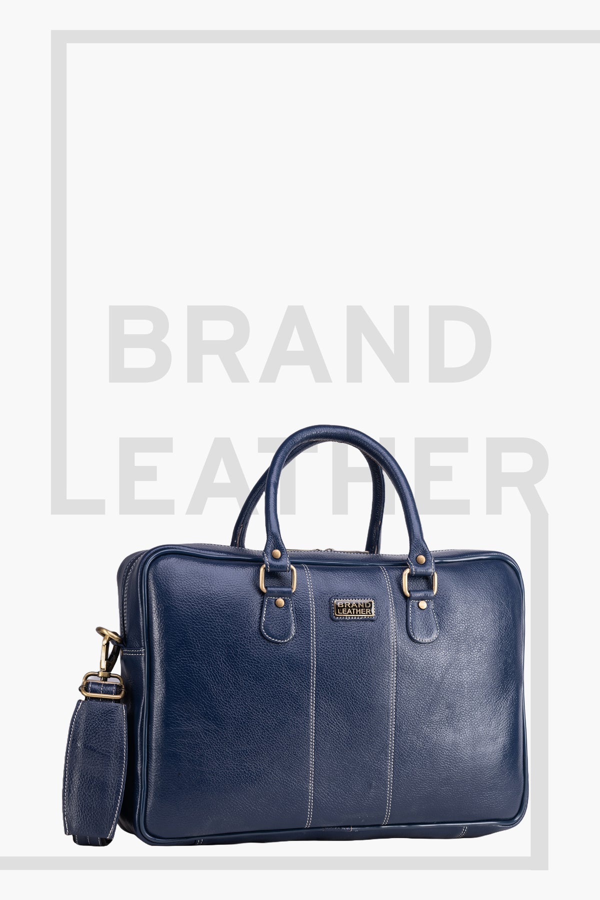 BRAND LEATHER Laptop Bag for Men - Genuine Leather Office Bag with Multiple Compartments Fits 14/15.6/16 Inch Laptop Bag - Messenger and Shoulder Bag for Travel - Water Resistant