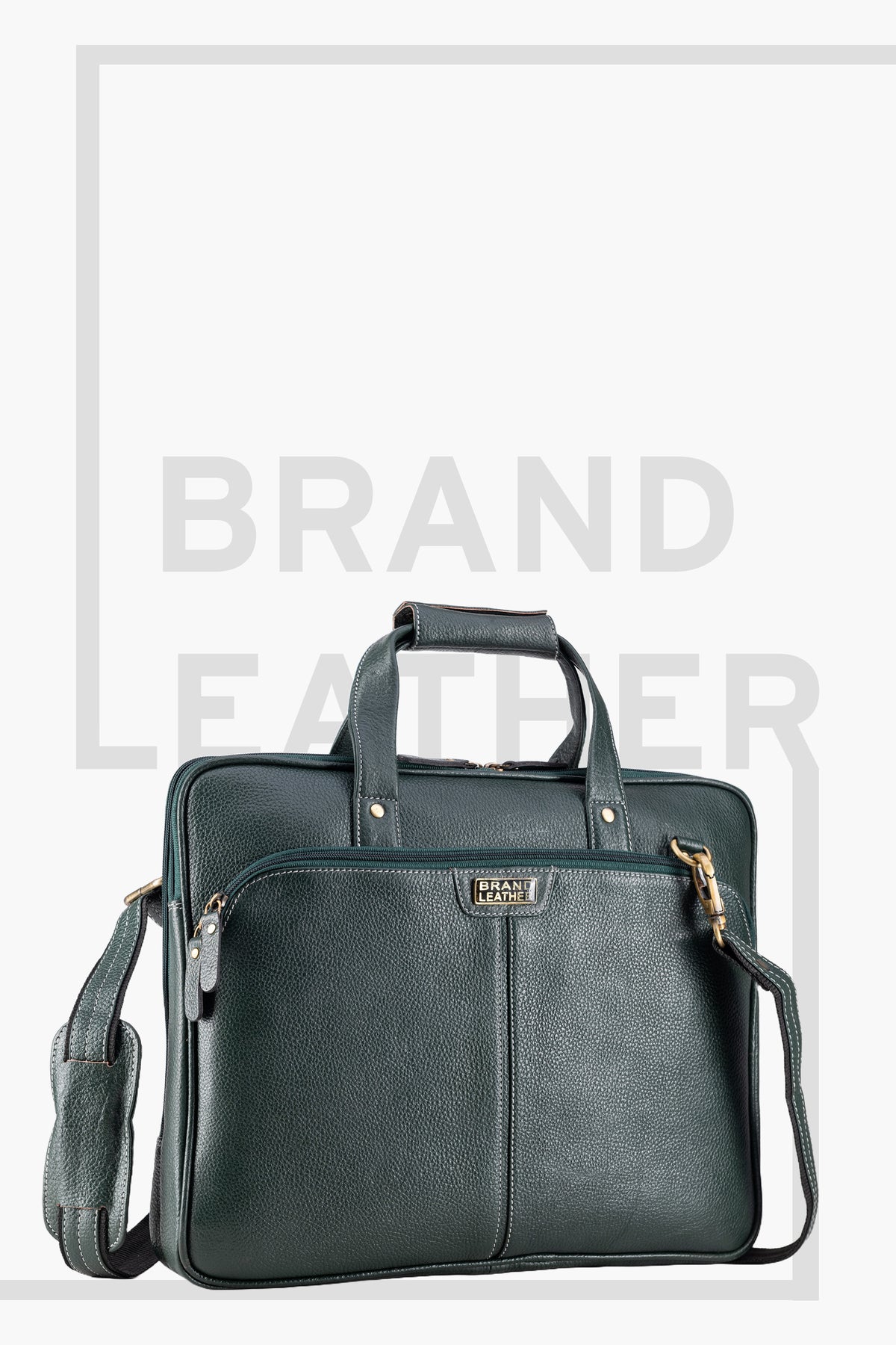 BRAND LEATHER Laptop Bag for Men - Genuine Leather Office Bag with Multiple Compartments Fits 14/15.6/16 Inch Laptop Bag - Messenger and Shoulder Bag for Travel - Water Resistant