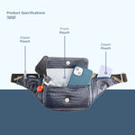 BRAND LEATHER Genuine Leather Stylish Waist Bag Elegant Style Travel Pouch Passport Holder with Adjustable