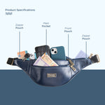 BRAND LEATHER Genuine Leather Stylish Waist Bag Elegant Style Travel Pouch Passport Holder with Adjustable Strap Unisex