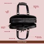 Laptop Bag for Men - Genuine Leather Messenger Bag for Office - Fits up to 16 Inch Laptop -Brown Shoulder Bag with Multiple Compartments - Executive Leather Bag for Work and Travel