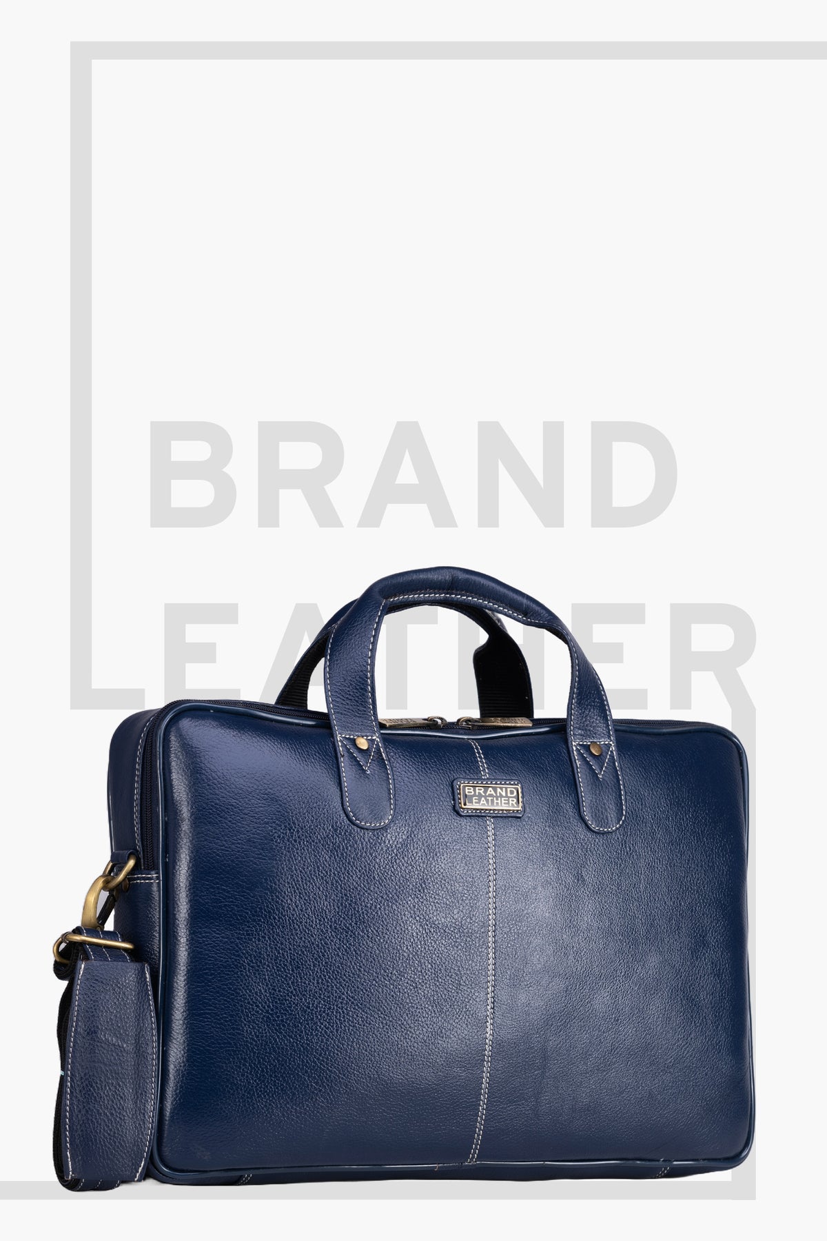 BRAND LEATHER Laptop Bag for Men - Genuine Leather Office Bag with Multiple Compartments Fits 14/15.6/16 Inch Laptop Bag - Messenger and Shoulder Bag for Travel - Water Resistant