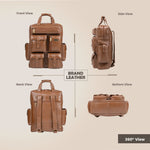 BRAND LEATHER Full Grain Buffalo - Hide Leather Backpack Large Capacity 15/15.6/16/17 Inch Laptop Bag Multi Pockets Travel Daypack