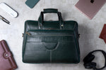 Men's Solid Full Grain Cowhide Leather Large 16 Inch Laptop Briefcase Messenger Bag
