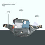 BRAND LEATHER Genuine Leather Stylish Waist Bag Elegant Style Travel Pouch Passport Holder with Adjustable