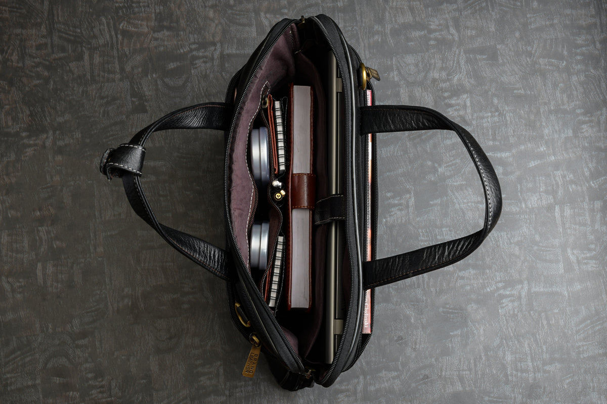 BRAND LEATHER Genuine Leather Laptop Bag for Men/Office Bag for Men |Fits 14|15.6|16 Inch Laptop Bag/MacBook |Leather Bag for Men with Shoulder Straps|Crossbody Laptop Messenger Bag for Men