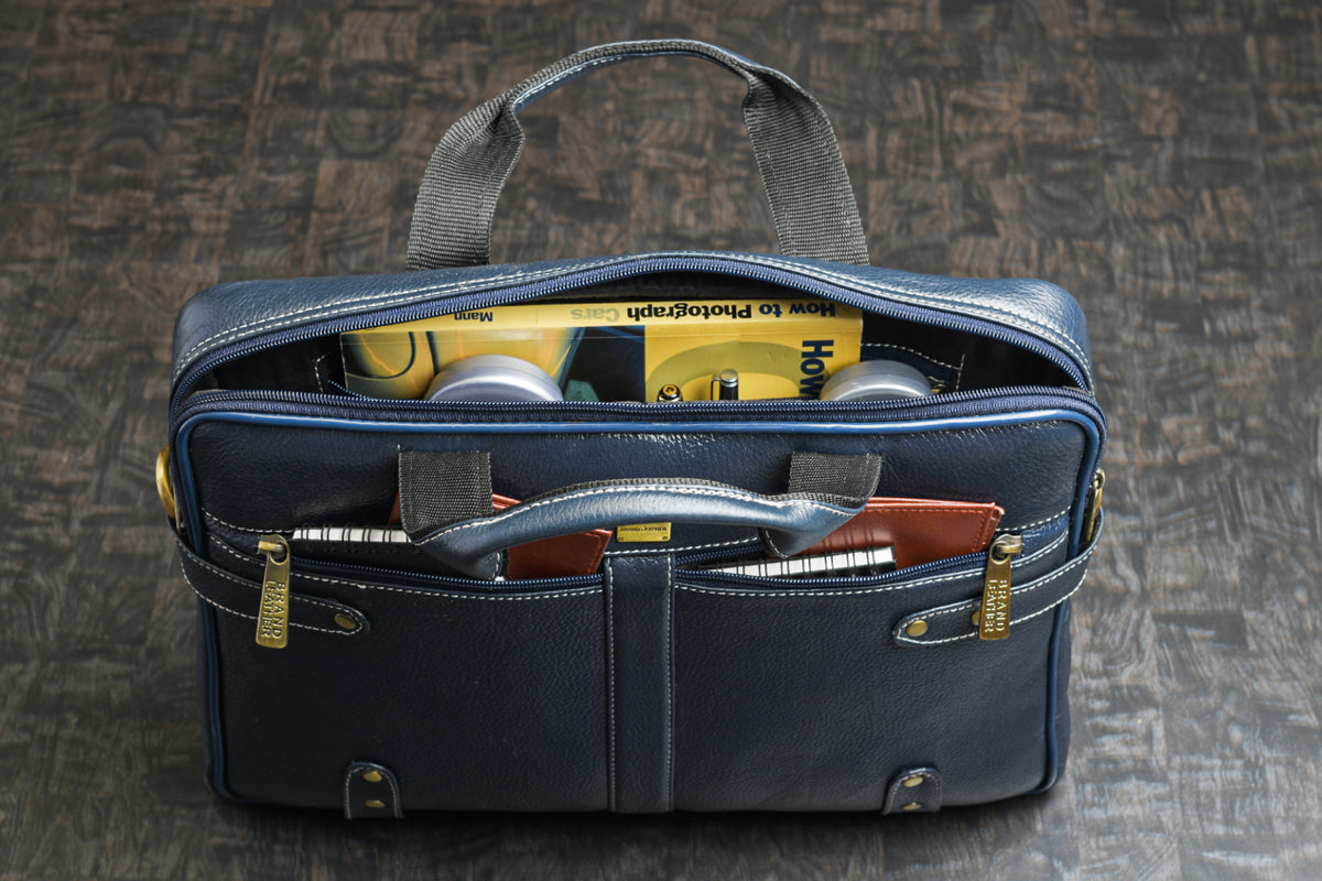 Laptop Bag for Men - Genuine Leather Messenger Bag for Office - Fits up to 15 Inch Laptop -Brown Shoulder Bag with Multiple Compartments - Executive Leather Bag for Work and Travel