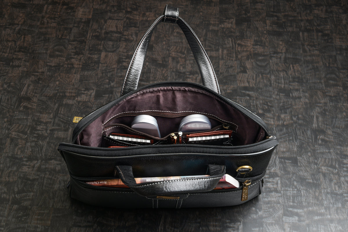 BRAND LEATHER Genuine Leather Laptop Bag for Men/Office Bag for Men |Fits 14|15.6|16 Inch Laptop Bag/MacBook |Leather Bag for Men with Shoulder Straps|Crossbody Laptop Messenger Bag for Men