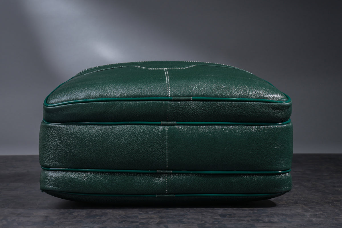 Men's Solid Full Grain Cowhide Leather Large 16 Inch Laptop Briefcase Messenger Bag