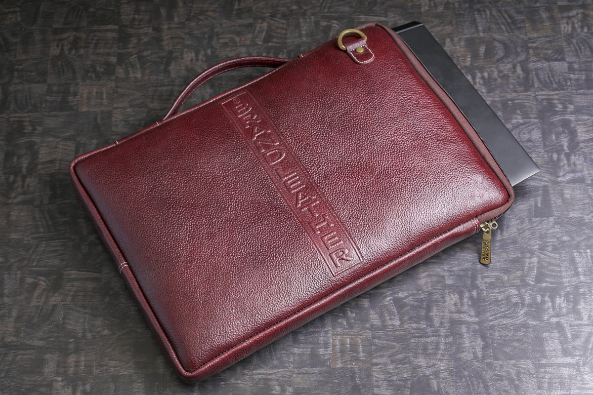 Genuine Leather Laptop Sleeve for Upto 16.3" inch | Shoulder Straps | Adjustable Slings