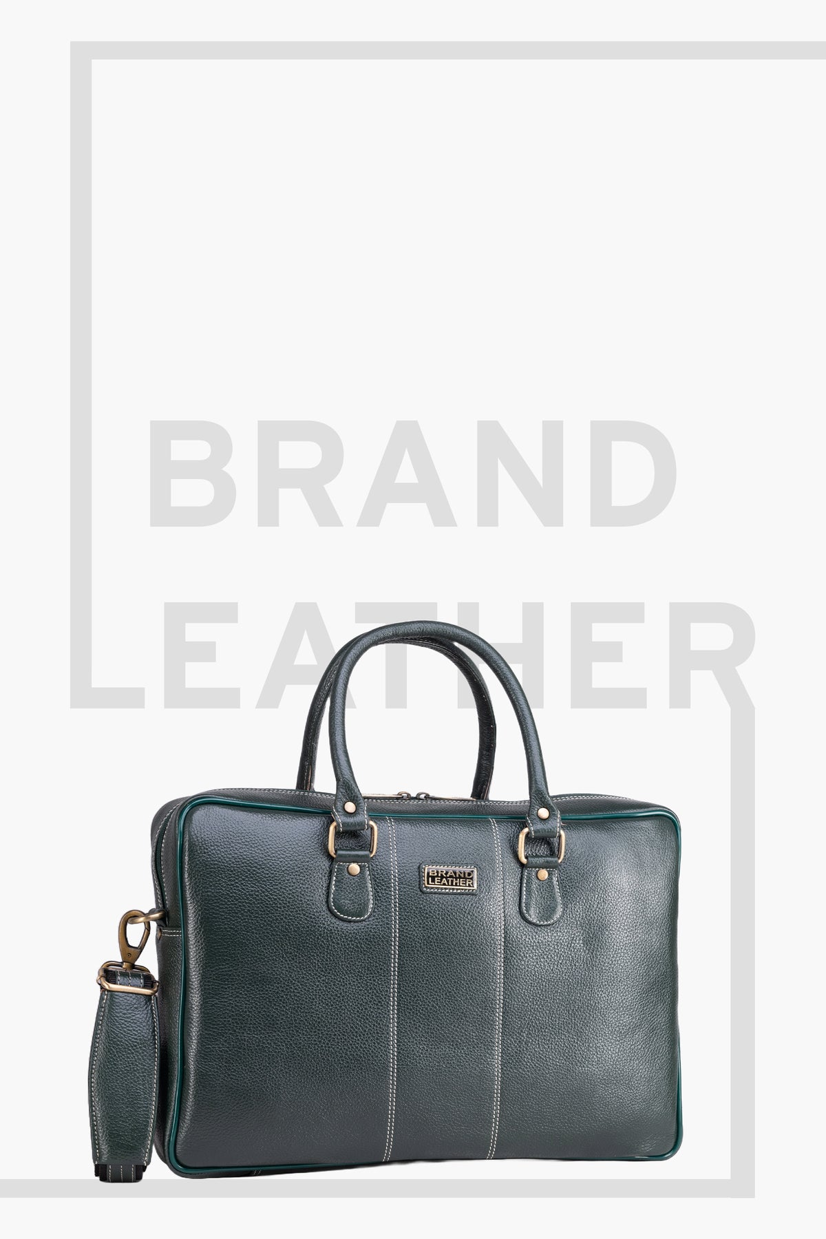 BRAND LEATHER Laptop Bag for Men - Genuine Leather Office Bag with Multiple Compartments Fits 14/15.6/16 Inch Laptop Bag - Messenger and Shoulder Bag for Travel - Water Resistant