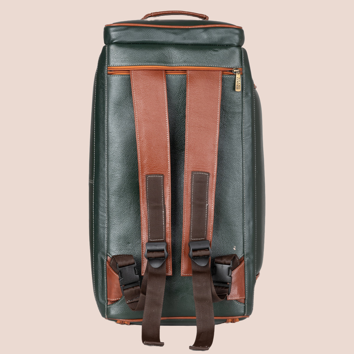 BRAND LEATHER Genuine Leather High Capacity Travel Backpack Cum Duffel Bag