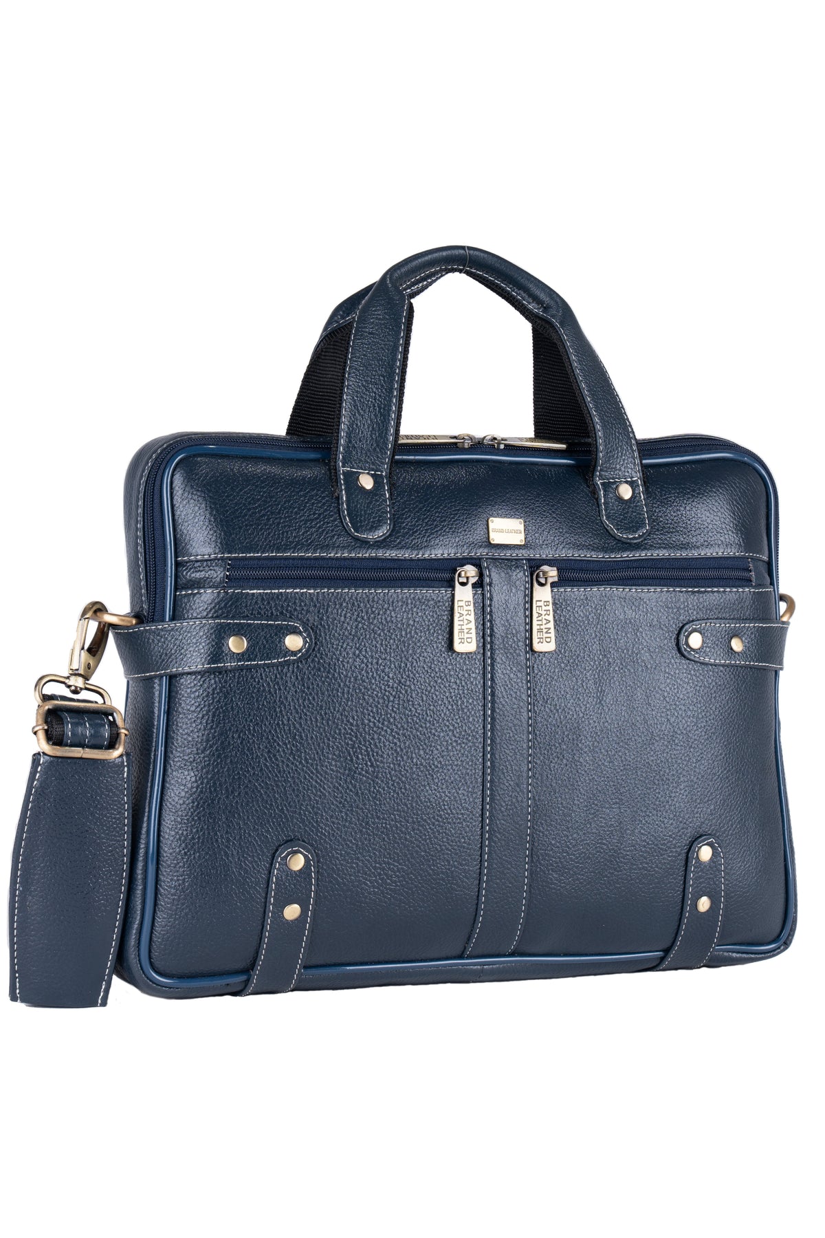 Laptop Bag for Men - Genuine Leather Messenger Bag for Office - Fits up to 15 Inch Laptop -Brown Shoulder Bag with Multiple Compartments - Executive Leather Bag for Work and Travel