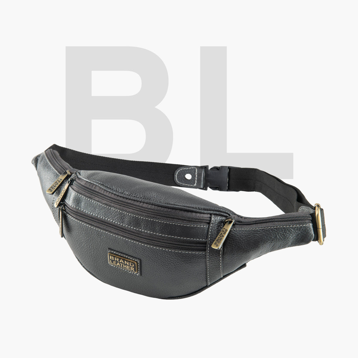 BRAND LEATHER Genuine Leather Stylish Waist Bag Elegant Style Travel Pouch Passport Holder with Adjustable Strap Unisex