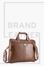 BRAND LEATHER Laptop Bag for Men - Genuine Leather Office Bag with Multiple Compartments Fits 14/15.6/16 Inch Laptop Bag - Messenger and Shoulder Bag for Travel - Water Resistant