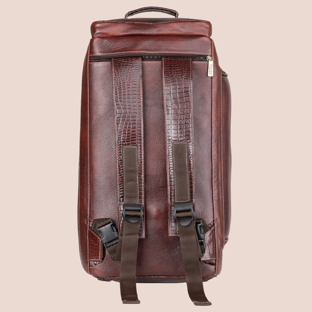 BRAND LEATHER Genuine Leather High Capacity Travel Backpack Cum Duffel Bag