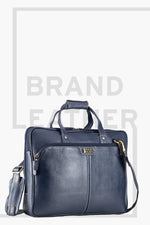 BRAND LEATHER Laptop Bag for Men - Genuine Leather Office Bag with Multiple Compartments Fits 14/15.6/16 Inch Laptop Bag - Messenger and Shoulder Bag for Travel - Water Resistant