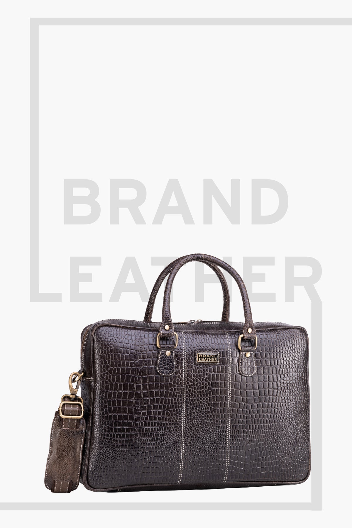 BRAND LEATHER Laptop Bag for Men - Genuine Leather Office Bag with Multiple Compartments Fits 14/15.6/16 Inch Laptop Bag - Messenger and Shoulder Bag for Travel - Water Resistant