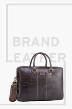 BRAND LEATHER Laptop Bag for Men - Genuine Leather Office Bag with Multiple Compartments Fits 14/15.6/16 Inch Laptop Bag - Messenger and Shoulder Bag for Travel - Water Resistant