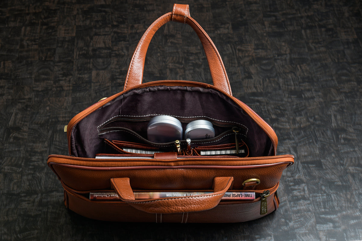 BRAND LEATHER Genuine Leather Laptop Bag for Men/Office Bag for Men |Fits 14|15.6|16 Inch Laptop Bag/MacBook |Leather Bag for Men with Shoulder Straps|Crossbody Laptop Messenger Bag for Men