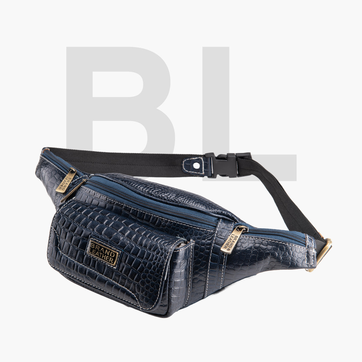 BRAND LEATHER Genuine Leather Stylish Waist Bag Elegant Style Travel Pouch Passport Holder with Adjustable