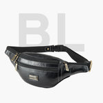 BRAND LEATHER Genuine Leather Stylish Waist Bag Elegant Style Travel Pouch Passport Holder with Adjustable Strap Unisex