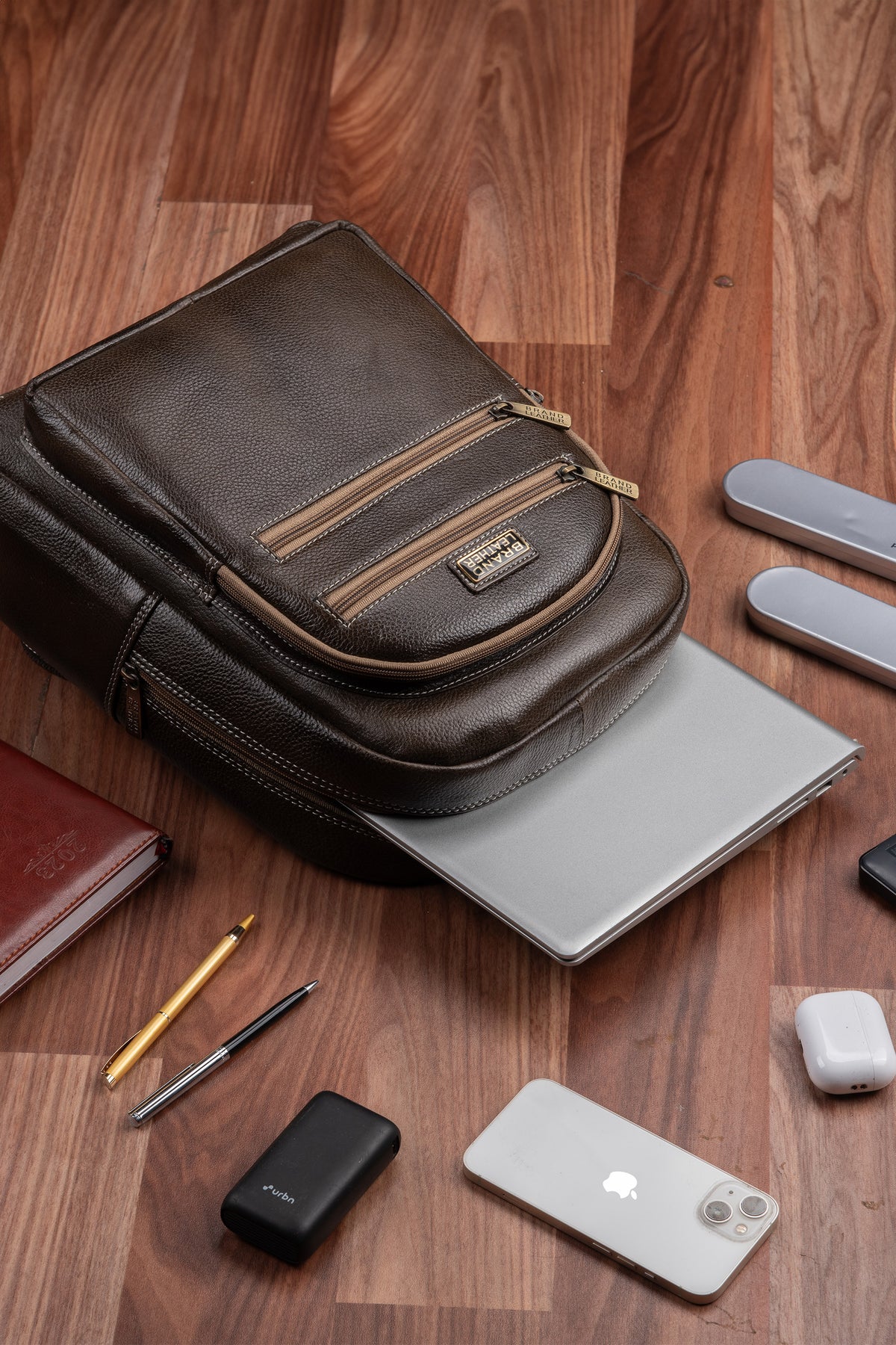 BRAND LEATHER Genuine Leather 14, 15.6 Inch Laptop Backpack For Use Office|Travel|Scahool|College Unisex