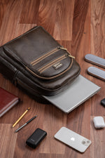 BRAND LEATHER Genuine Leather 14, 15.6 Inch Laptop Backpack For Use Office|Travel|Scahool|College Unisex