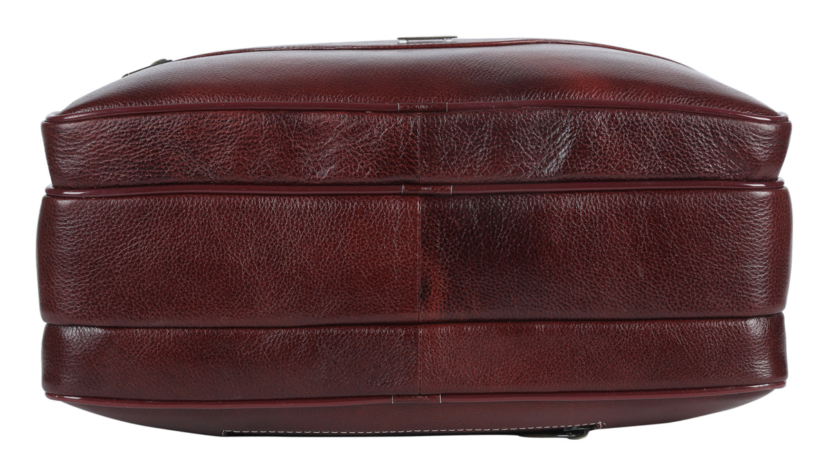 BRAND LEATHER Genuine Leather Laptop Bag for Men/Office Bag for Men, Brown | Fits Upto 16 Inch Laptop/MacBook | Handbags with Shoulder Straps | Leather Bag for Men | Trolley Strap in Laptop Bag