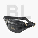 BRAND LEATHER Genuine Leather Stylish Waist Bag Elegant Style Travel Pouch Passport Holder with Adjustable Strap Unisex