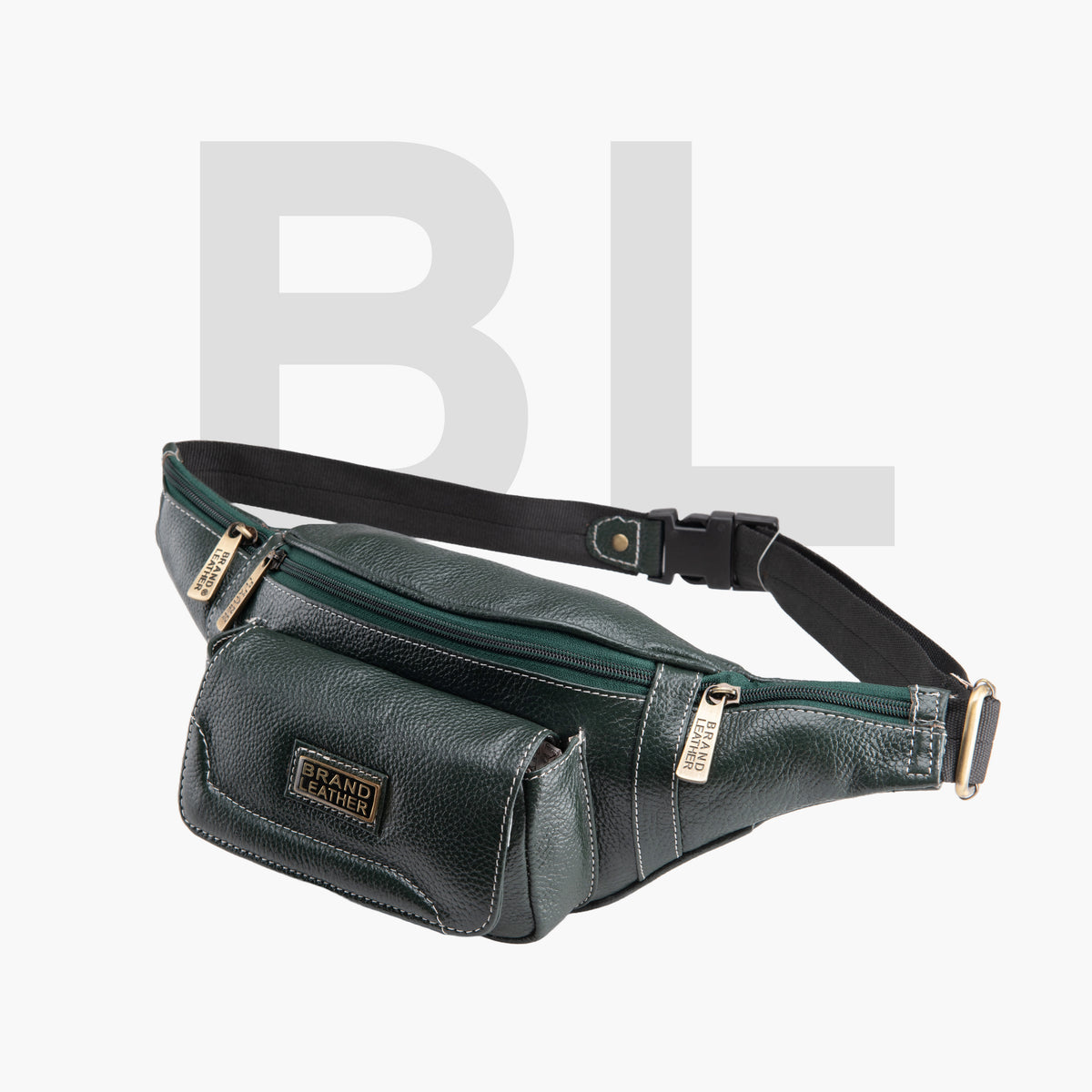 BRAND LEATHER Genuine Leather Stylish Waist Bag Elegant Style Travel Pouch Passport Holder with Adjustable