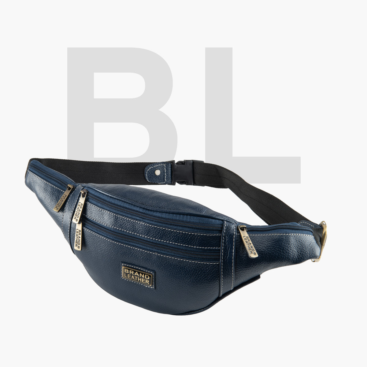 BRAND LEATHER Genuine Leather Stylish Waist Bag Elegant Style Travel Pouch Passport Holder with Adjustable Strap Unisex