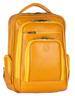 BRAND LEATHER Men's Full Grain Cow Hide Leather 17 Inch Laptop Backpack Large Capacity Weekender Overnight Camping Travel Rucksack