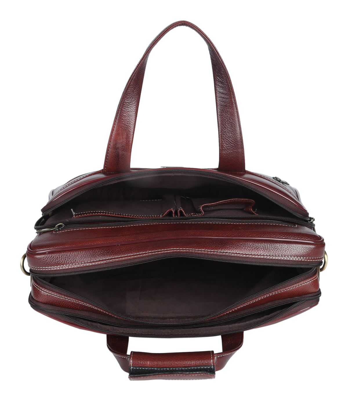 BRAND LEATHER Genuine Leather Laptop Bag for Men/Office Bag for Men, Brown | Fits Upto 16 Inch Laptop/MacBook | Handbags with Shoulder Straps | Leather Bag for Men | Trolley Strap in Laptop Bag