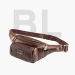 BRAND LEATHER Genuine Leather Stylish Waist Bag Elegant Style Travel Pouch Passport Holder with Adjustable