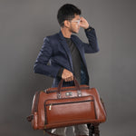 BRAND LEATHER Genuine Leather High Capacity Travel Backpack Cum Duffel Bag