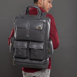 BRAND LEATHER Full Grain Buffalo - Hide Leather Backpack Large Capacity 15/15.6/16/17 Inch Laptop Bag Multi Pockets Travel Daypack